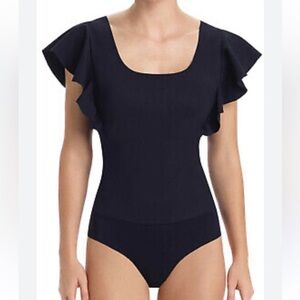 Commando bonded ruffle black bodysuit